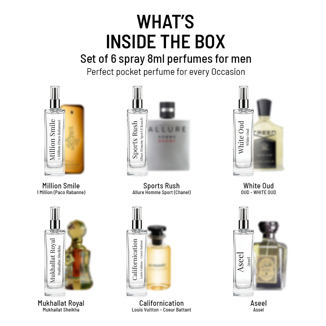 Men's Perfume Collection Set Of 6